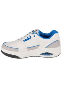 skechers - Męskie UNO COURT LOW-POST Sneakersy Biały/Niebieski. Kolor: biały, wielokolorowy, niebieski. Materiał: guma, materiał, skóra, poliester. Szerokość cholewki: normalna