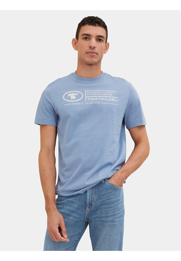 Tom Tailor T-Shirt 1035611 Błękitny Regular Fit. Kolor: niebieski. Materiał: bawełna
