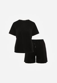Born2be - Czarny Letni Komplet z Bawełny i Wiskozy T-shirt i Szorty Celinai. Kolor: czarny. Materiał: wiskoza, bawełna #2