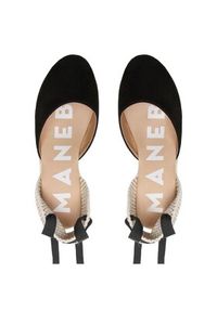 Manebi Espadryle Wedge Espadrilles K 1.0 WV Czarny. Kolor: czarny. Materiał: skóra, zamsz