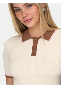 only - ONLY Polo Meddi 15363165 Beżowy Slim Fit. Typ kołnierza: polo. Kolor: beżowy. Materiał: syntetyk #3