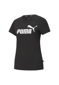 Puma - Damska koszulka z logo Essentials PUMA Black. Kolor: szary, wielokolorowy, czarny