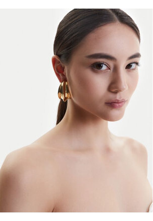 Elisabetta Franchi Klipsy OR-63B-51E2-V230 Złoty. Materiał: metalowe. Kolor: złoty