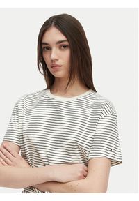 TOMMY HILFIGER - Tommy Hilfiger T-Shirt WW0WW49256 Biały Relaxed Fit. Kolor: biały. Materiał: bawełna #5