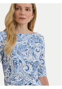 Lauren Ralph Lauren - LAUREN RALPH LAUREN Bluzka 200P09110001 Niebieski jasny Slim Fit. Kolor: niebieski. Materiał: bawełna #2