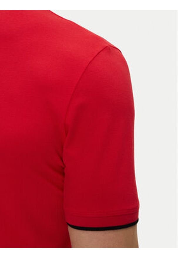 Hugo - HUGO Polo Dinoso222 50467344 Czerwony Slim Fit. Typ kołnierza: polo. Kolor: czerwony. Materiał: bawełna