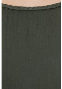 Superdry sukienka kolor zielony mini rozkloszowana. Kolor: zielony. Materiał: tkanina. Długość rękawa: na ramiączkach. Typ sukienki: rozkloszowane. Długość: mini #5