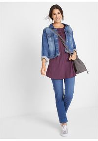 bonprix - T-shirt o trapezowym kroju, krótki rękaw. Kolor: fioletowy. Długość rękawa: krótki rękaw. Długość: krótkie #3