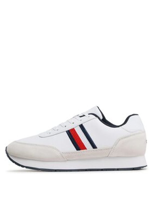 TOMMY HILFIGER - Tommy Hilfiger Sneakersy Core Eva Runner Corporate Lea FM0FM04397 Biały. Kolor: biały. Materiał: skóra