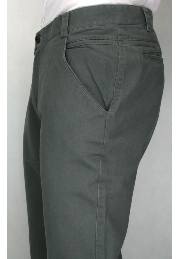 Chiao - Popielate Eleganckie, Męskie Spodnie, 100% BAWEŁNA -CHIAO- Chinosy, Szare. Kolor: szary. Materiał: bawełna. Styl: elegancki