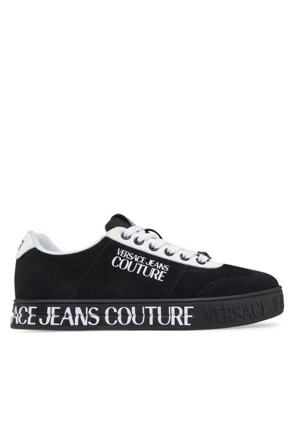 Versace Jeans Couture Sneakersy 78VA3SK6 Czarny. Kolor: czarny. Materiał: skóra, zamsz