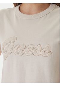 Guess T-Shirt W6GI08 K3023 Beżowy Regular Fit. Kolor: beżowy. Materiał: bawełna #5