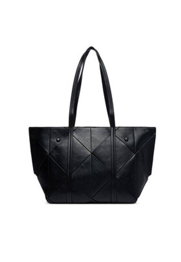 Calvin Klein Torebka Woven Medium Carryall LV04F3548G Czarny. Kolor: czarny. Materiał: skórzane