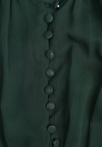 Born2be - Ciemnozielona Rozkloszowana Sukienka z Falbanką Harlin. Kolor: zielony. Długość: mini #3