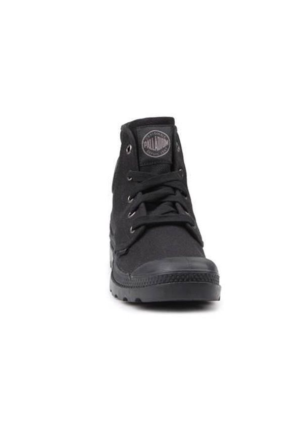 Buty do chodzenia damskie Palladium Pampa HI. Wysokość cholewki: za kostkę. Zapięcie: sznurówki. Kolor: czarny. Materiał: guma, materiał, syntetyk. Szerokość cholewki: normalna. Sport: turystyka piesza