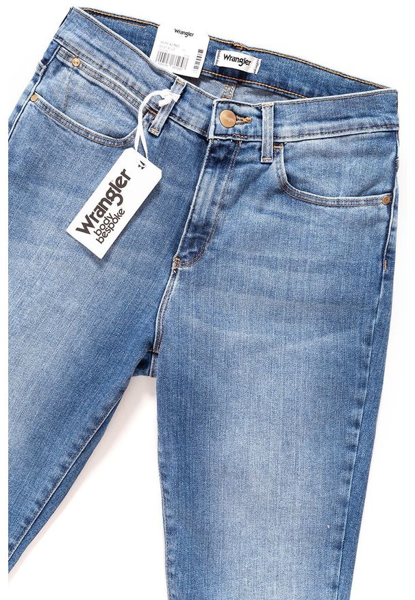 Wrangler - WRANGLER HIGH RISE SKINNY BEST BLUE W27HX794O 112128148. Stan: podwyższony