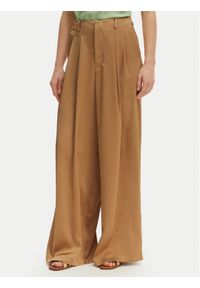 Iconique Spodnie palazzo Harper IC26-014 Brązowy jasny Wide Leg. Kolor: brązowy. Materiał: syntetyk #1