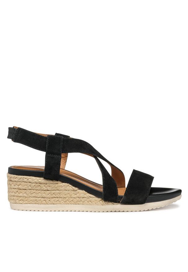 Geox Espadryle D Ischia Corda D55HHA 00022 C9999 Czarny. Kolor: czarny. Materiał: zamsz, skóra
