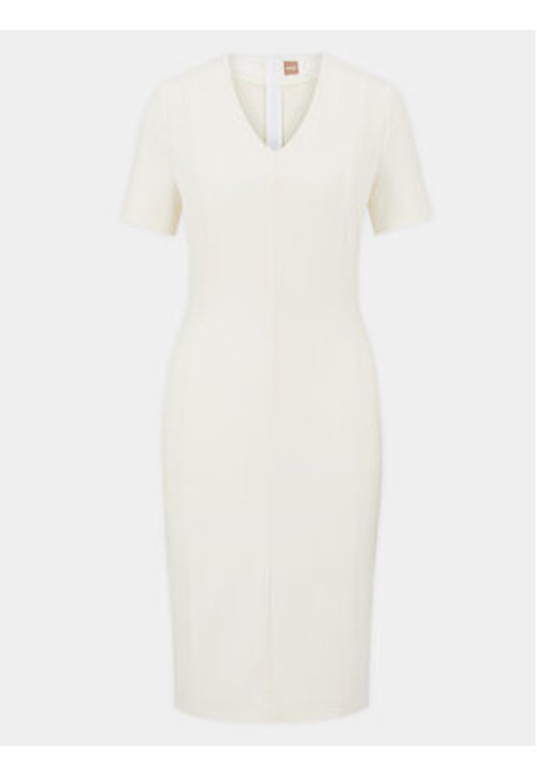 BOSS - Boss Sukienka codzienna Damaisa 50490044 Beżowy Slim Fit. Okazja: na co dzień. Kolor: beżowy. Materiał: wiskoza. Typ sukienki: proste. Styl: casual