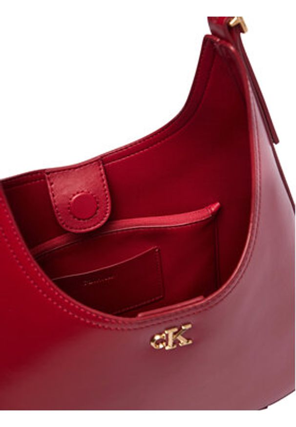 Calvin Klein Torebka Ck Medium Shoulder Bag LV04F3522G Czerwony. Kolor: czerwony. Materiał: skórzane