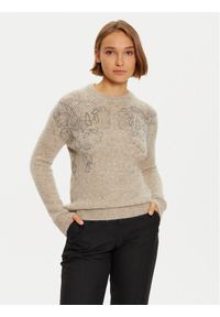 Marciano Guess Sweter 4BGR44 5786Z Brązowy Regular Fit. Kolor: brązowy. Materiał: syntetyk, wełna