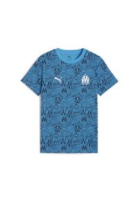 Puma - Młodzieżowa koszulka FtblCulture Olympique Marsylia z nadrukiem na całej. Kolor: niebieski. Wzór: nadruk. Sport: piłka nożna #1