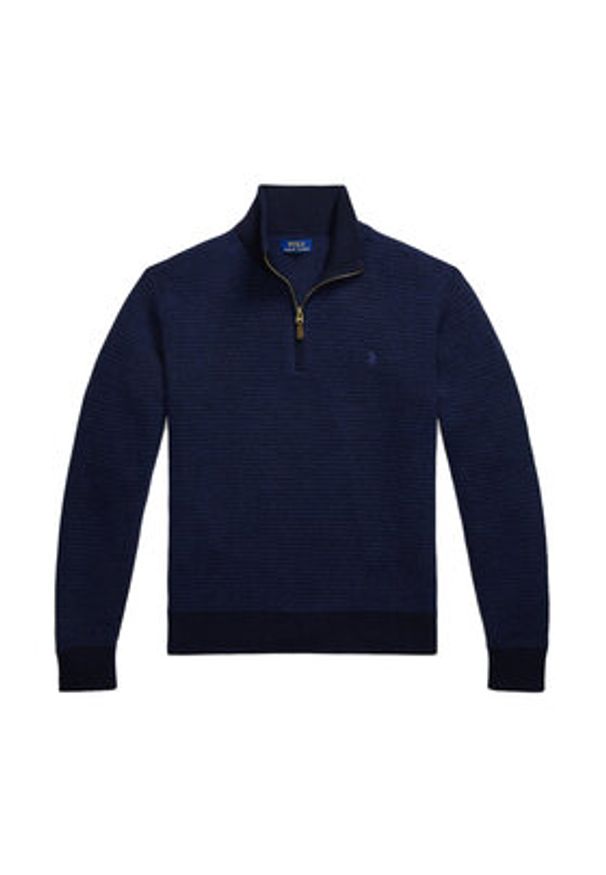 Polo Ralph Lauren Sweter 710948865003 Granatowy Regular Fit. Typ kołnierza: polo. Kolor: niebieski. Materiał: wełna