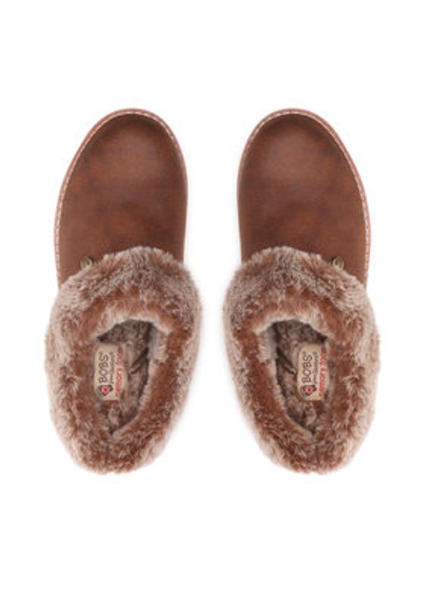 skechers - Skechers Kapcie BOBS Winter Rock 113423/BRN Brązowy. Kolor: brązowy. Materiał: materiał. Styl: rockowy