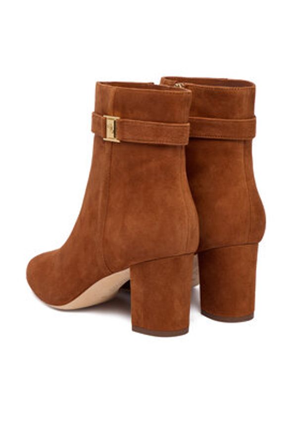 Lauren Ralph Lauren - LAUREN RALPH LAUREN Botki Kellie Bt Hi 802967827002 Brązowy. Kolor: brązowy. Materiał: zamsz, skóra