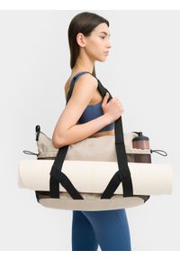 4f - Torba na ramię do jogi (36 L). Kolor: beżowy. Materiał: materiał, satyna. Sport: joga i pilates #1