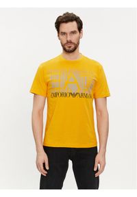 EA7 Emporio Armani T-Shirt 3DPT44 PJ02Z 1680 Pomarańczowy Regular Fit. Kolor: pomarańczowy. Materiał: bawełna