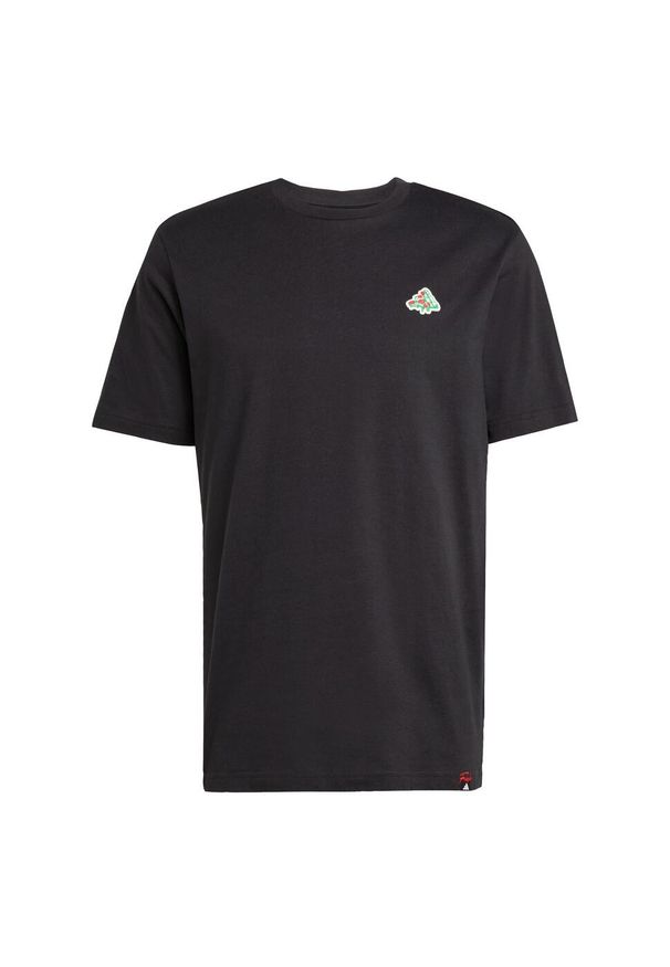 Adidas - Koszulka z grafiką Mini Pizza. Kolor: czarny. Materiał: bawełna