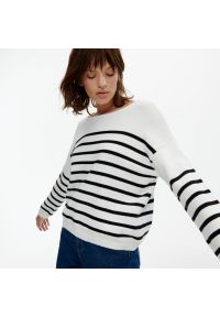 Reserved - Dzianinowy sweter - Wielobarwny. Materiał: dzianina