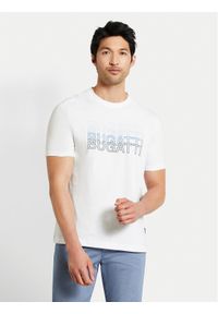 Bugatti T-Shirt 8350 55042A Biały Modern Fit. Kolor: biały. Materiał: bawełna
