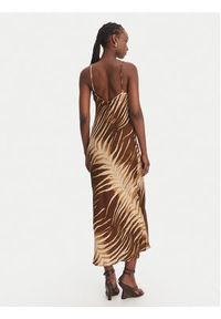 Just Cavalli Sukienka letnia 80PAO925 NS819 Beżowy Slim Fit. Kolor: beżowy. Materiał: wiskoza. Sezon: lato #4