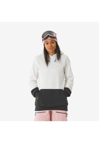 DREAMSCAPE - Bluza snowboardowa z kapturem damska Dreamscape zip. Typ kołnierza: kaptur. Kolor: biały. Materiał: tkanina, prążkowany, poliester, materiał, bawełna, elastan. Sezon: zima. Sport: snowboard
