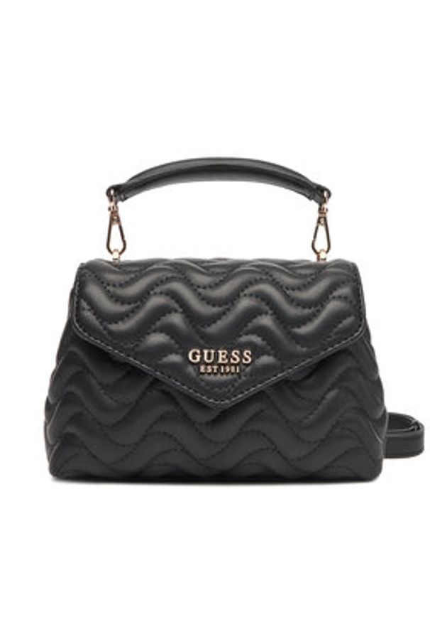 Guess Torebka Melisandra Mini HWQG96 53780 Czarny. Kolor: czarny. Materiał: skórzane