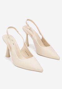 Born2be - Beżowe Sandały ze Szpiczastym Noskiem Volle. Nosek buta: szpiczasty. Zapięcie: bez zapięcia. Kolor: beżowy #4