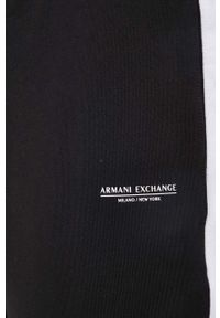 Armani Exchange spodnie dresowe bawełniane męskie kolor czarny z nadrukiem. Kolor: czarny. Materiał: dresówka, bawełna. Wzór: nadruk