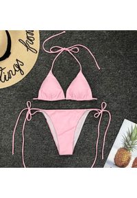 Intica - Bikini z regulowanym wiązaniem na lato Hajrija. Kolor: różowy. Materiał: tkanina. Długość: długie