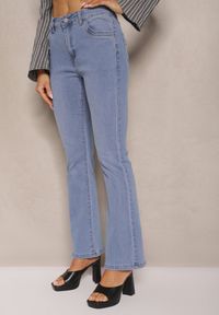 Renee - Niebieskie Dzwony Jeansy High Waist Mevellea. Okazja: na co dzień. Stan: podwyższony. Kolor: niebieski. Styl: sportowy, klasyczny, casual #5