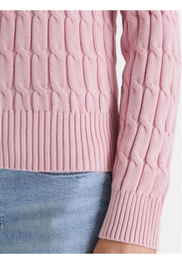 TOMMY HILFIGER - Tommy Hilfiger Sweter WW0WW47644 Różowy Regular Fit. Kolor: różowy. Materiał: bawełna