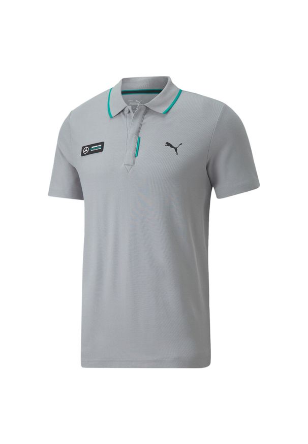 Puma - PUMA KOSZULKA POLO MAPF1 53491202 r S. Typ kołnierza: polo. Kolor: szary