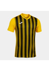 Koszulka do piłki nożnej męska Joma Boy Inter II z krótkim rękawem. Kolor: wielokolorowy, czarny, żółty. Długość rękawa: krótki rękaw. Długość: krótkie