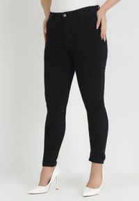 Born2be - Czarne Spodnie Skinny Push Up Teche. Kolekcja: plus size. Kolor: czarny. Materiał: tkanina. Długość: długie. Wzór: gładki