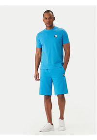 Karl Lagerfeld - KARL LAGERFELD T-Shirt 755710 562224 Niebieski Regular Fit. Typ kołnierza: dekolt w karo. Kolor: niebieski. Materiał: bawełna #5
