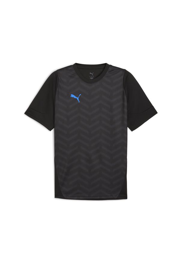 Puma - Męska koszulka piłkarska individualCUP PUMA Black White Ultra Blue. Kolor: czarny, niebieski, wielokolorowy, biały. Sport: piłka nożna