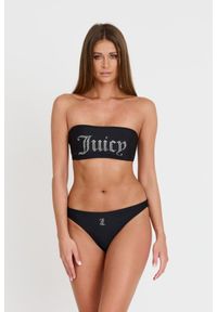 Juicy Couture - JUICY COUTURE Czarny strój kąpielowy Ariel Bandeau Bikini Set. Kolor: czarny