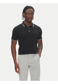Lindbergh Polo 30-404010 Czarny Relaxed Fit. Typ kołnierza: polo. Kolor: czarny. Materiał: bawełna