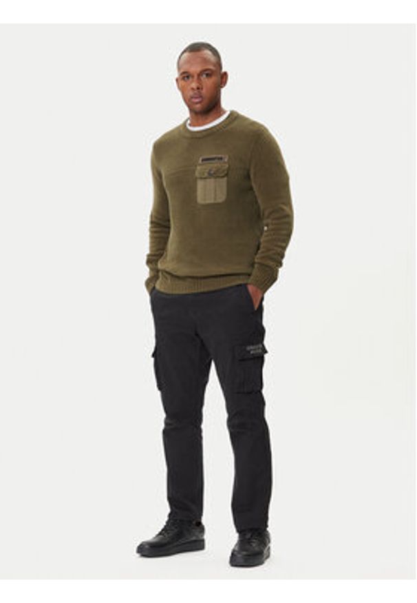 Aeronautica Militare Sweter 252MA1573UL00539 Zielony Regular Fit. Kolor: zielony. Materiał: bawełna